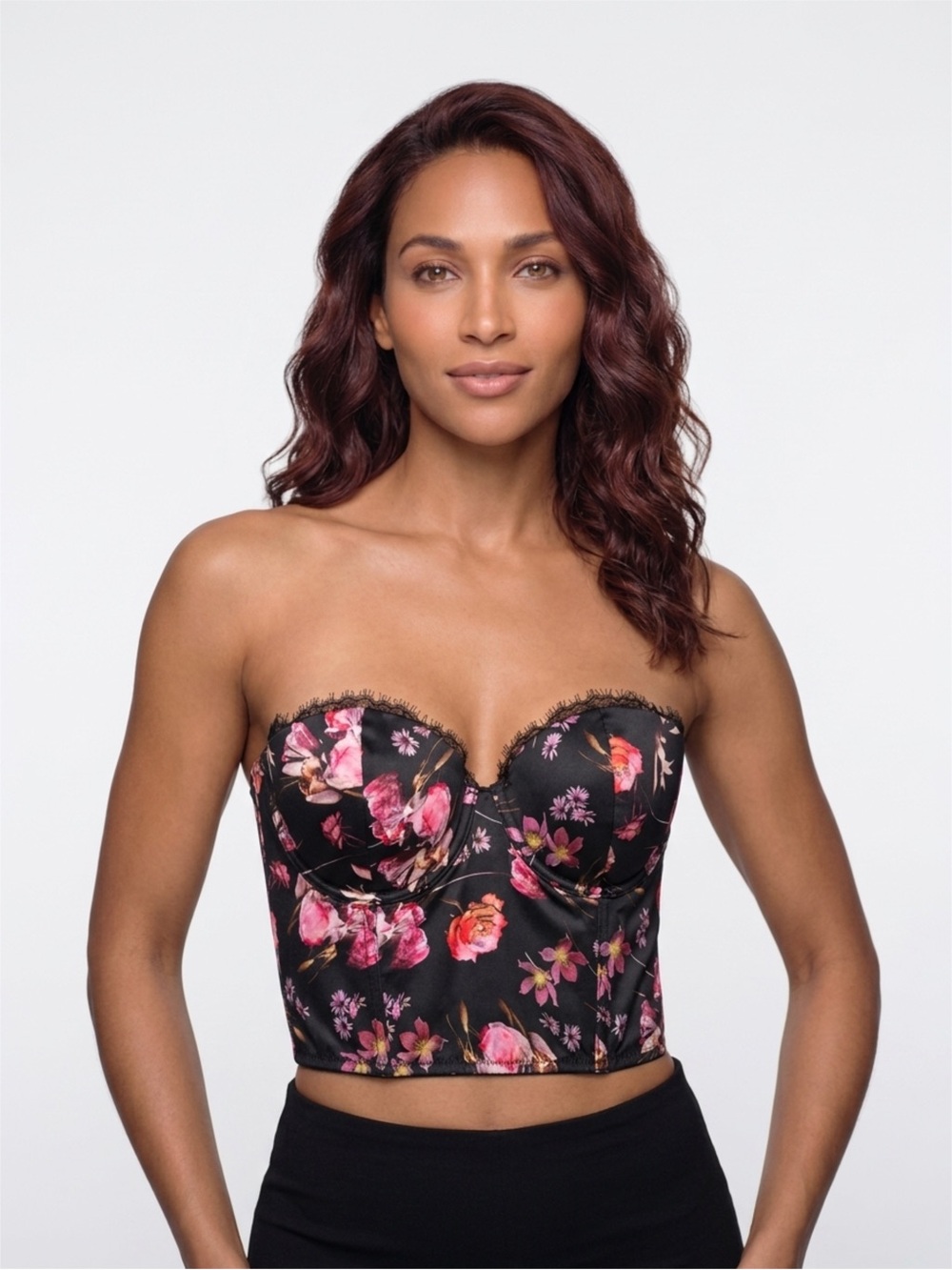 Victoria's Secret Very Sexy Strappy Underwire Floral Bra Bustier Corset Top 32D